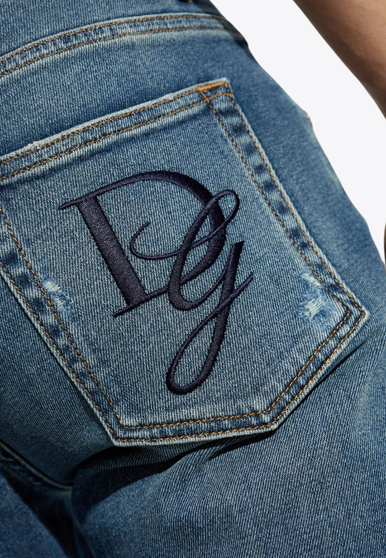 Back Embroidered-Logo Slim-Fit Jeans