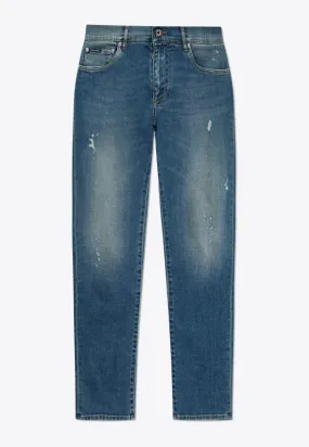 Back Embroidered-Logo Slim-Fit Jeans