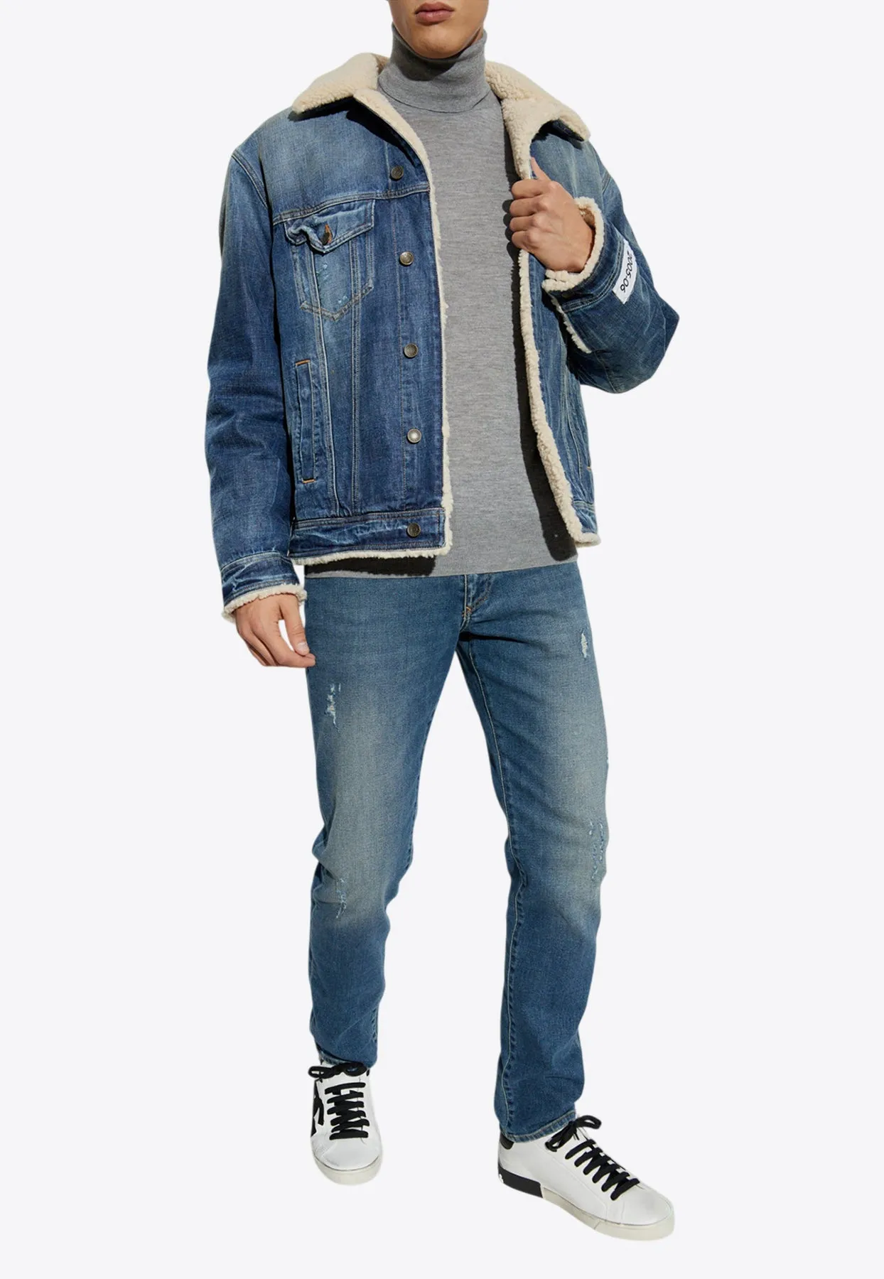 Back Embroidered-Logo Slim-Fit Jeans