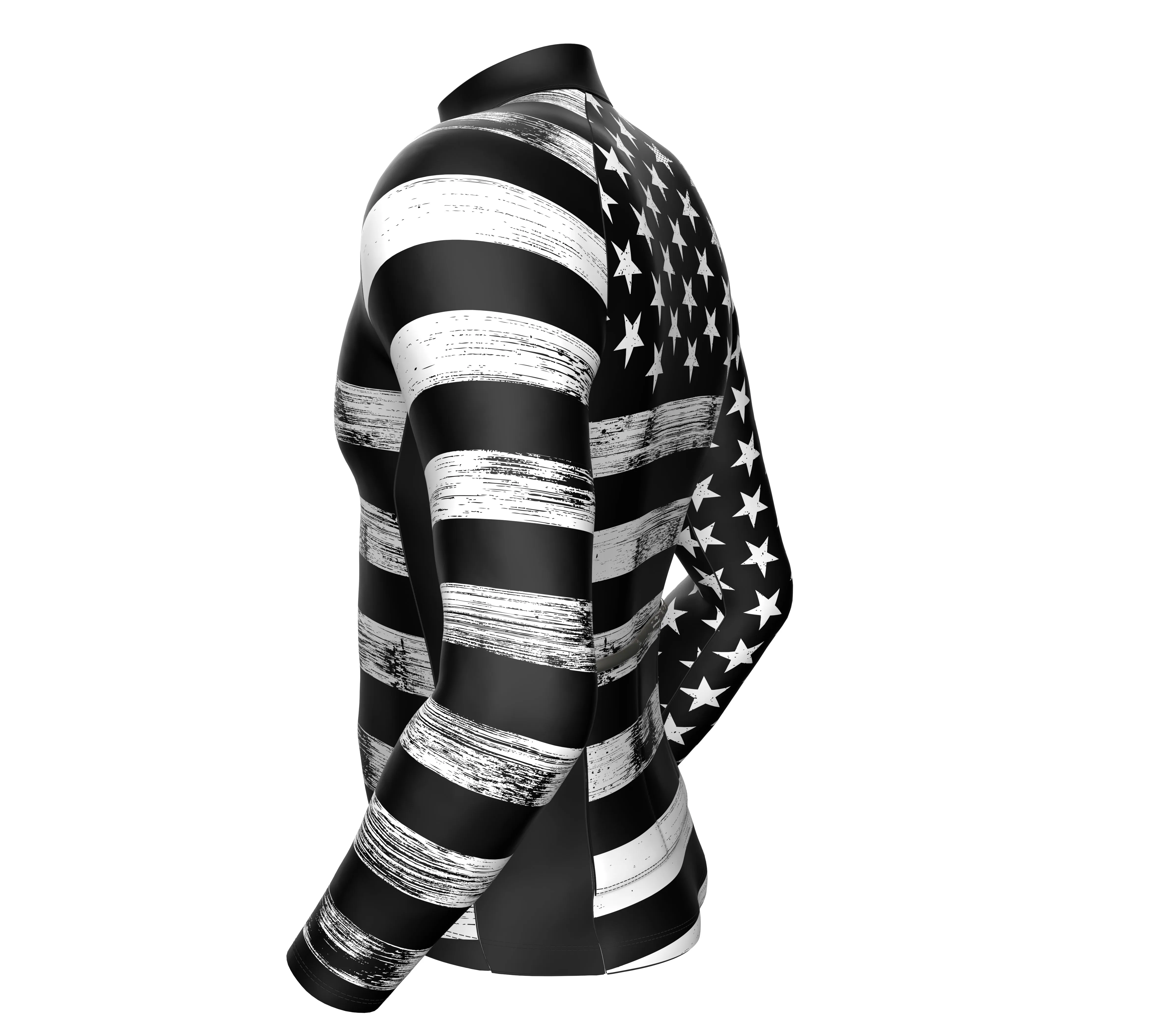 Black US Flag Cycling Thermal Jersey