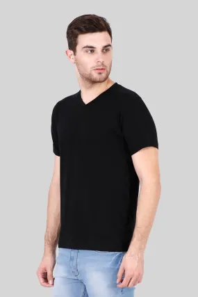 Black V Neck T-shirt for men