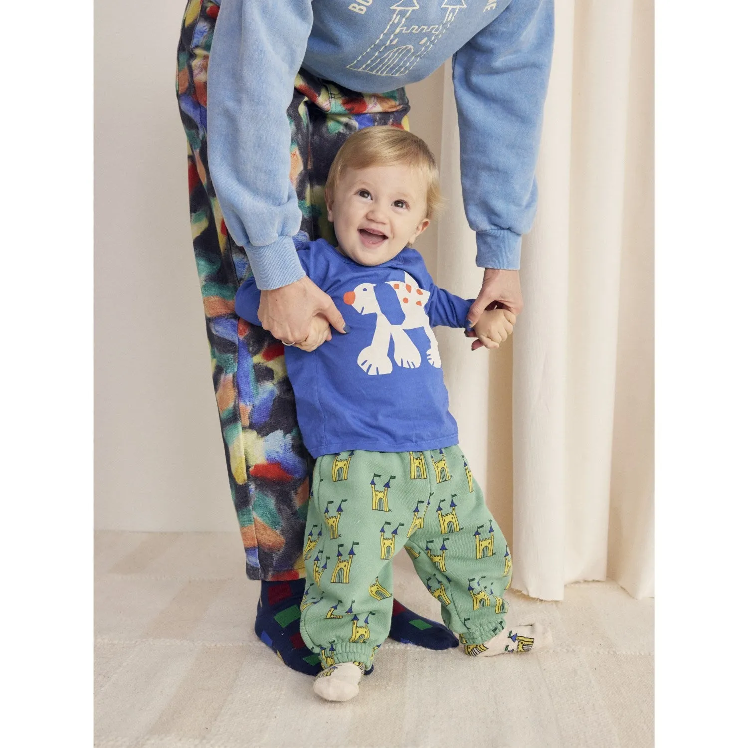 Bobo Choses Green Faraway Castle All Over JAndging Pants