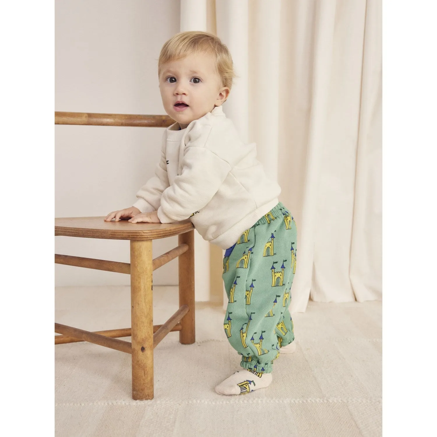 Bobo Choses Green Faraway Castle All Over JAndging Pants