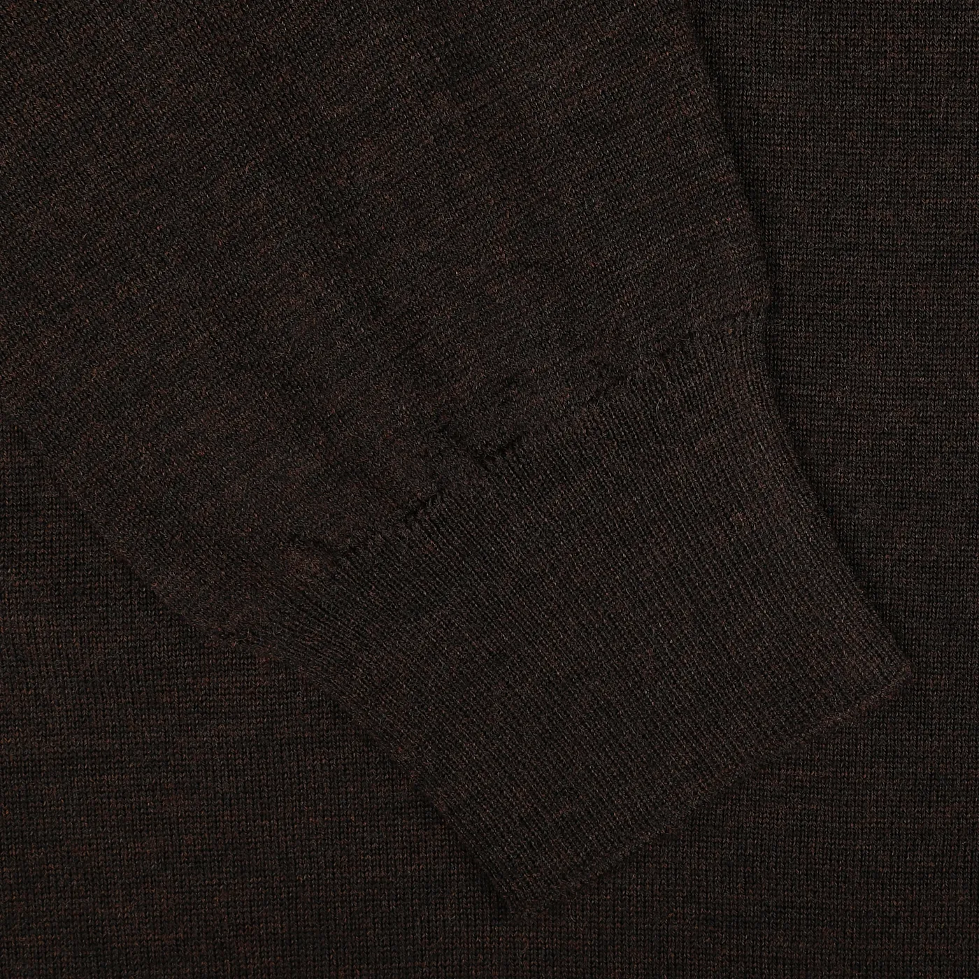 Brown Melange 16 Gauge Merino Wool Polo Shirt