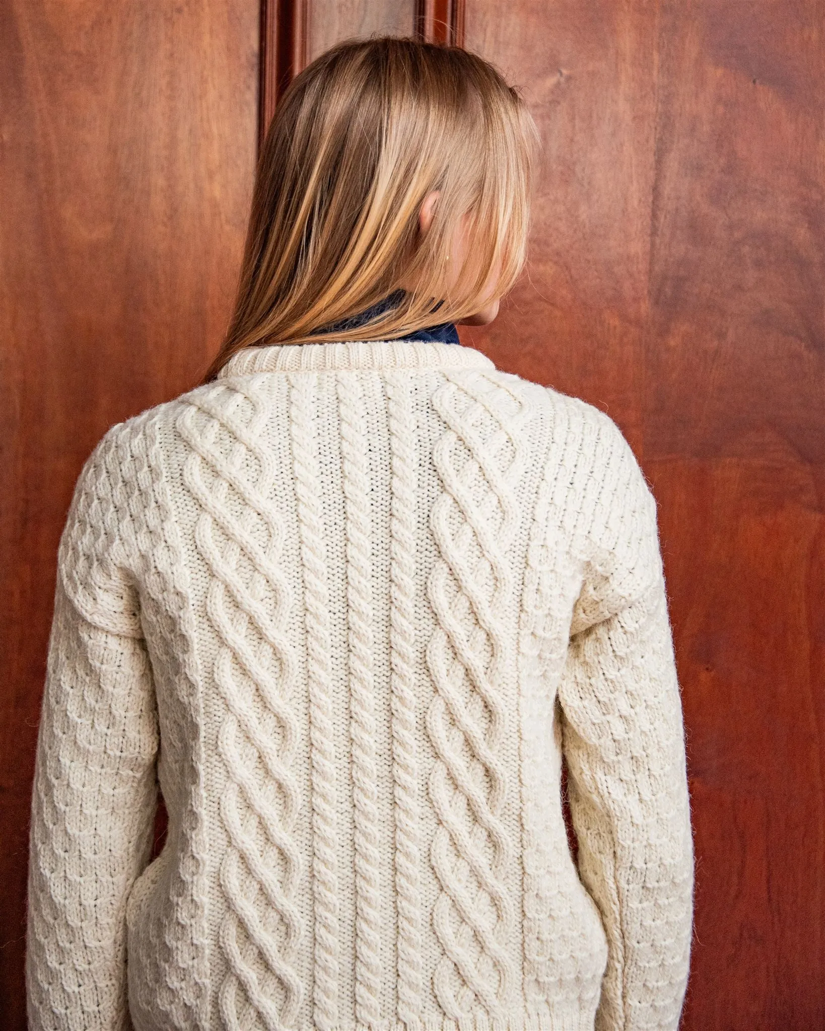 BYU Women’s British Wool Crew-Neck Fisherman’s Sweater