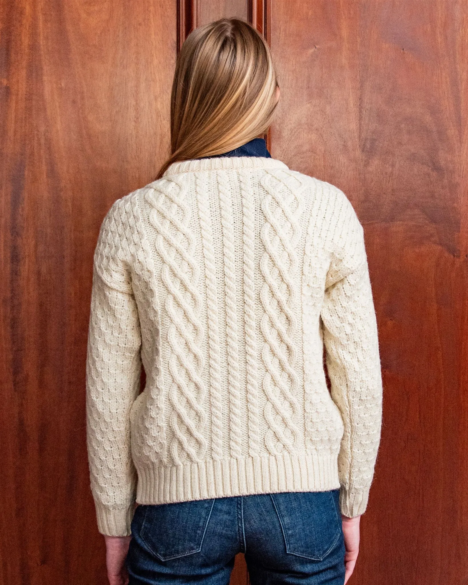 BYU Women’s British Wool Crew-Neck Fisherman’s Sweater