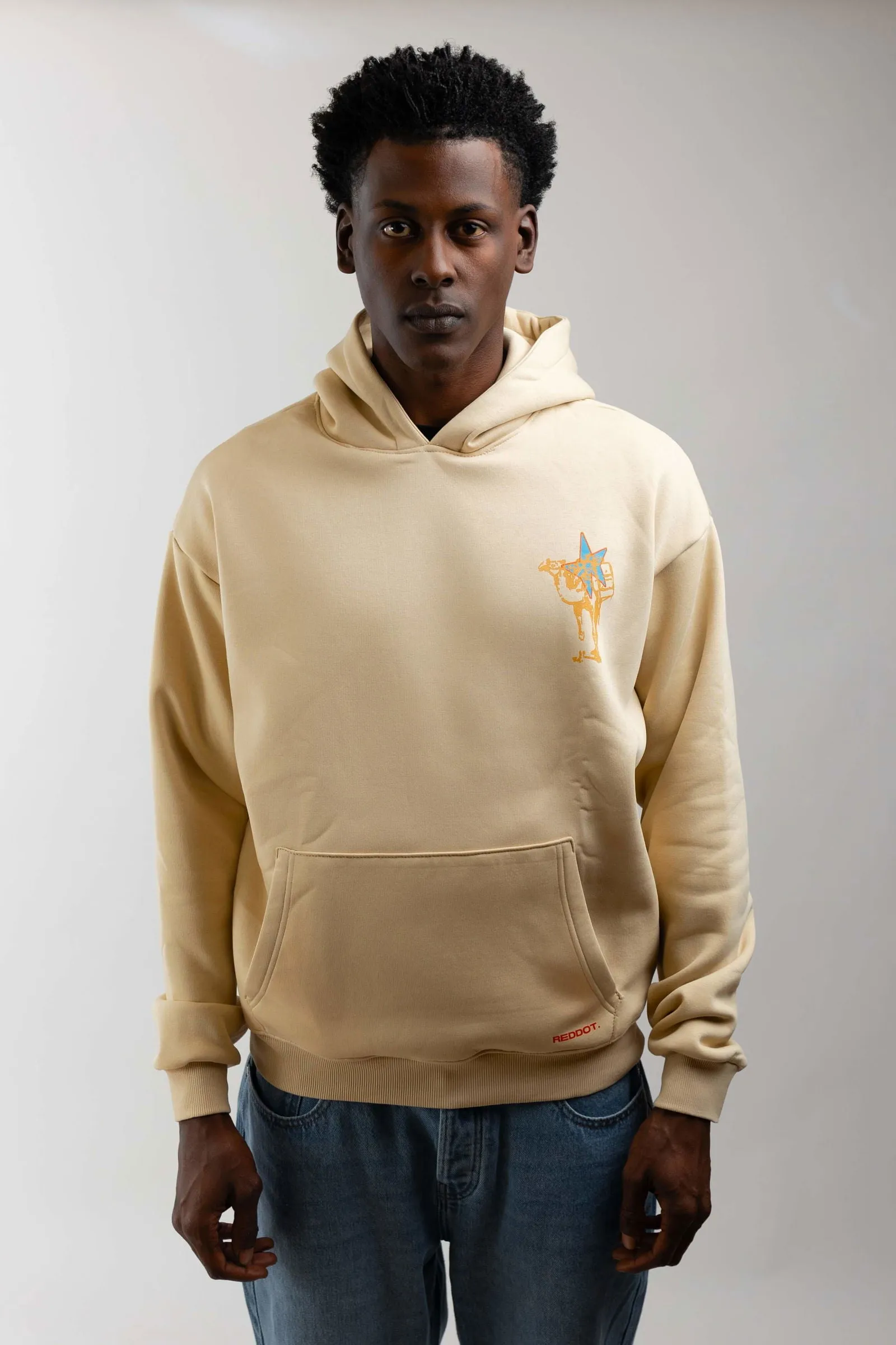 Camel Print Hoodie-Beige