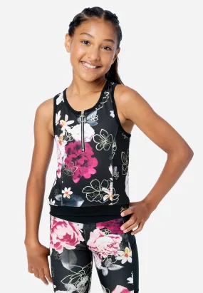 Collection X by Justice Patterned Zip-Front Tank