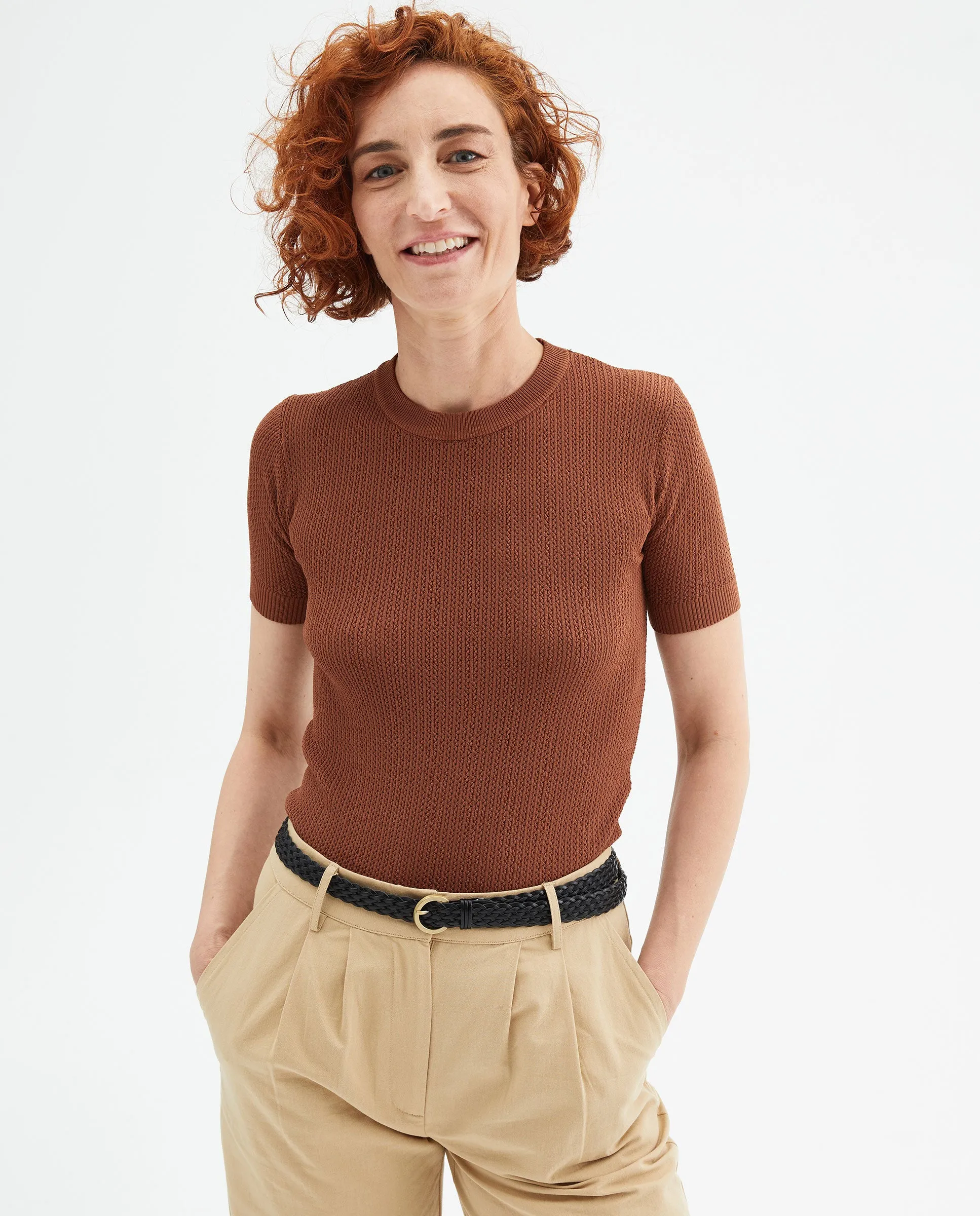 Compania Fantastica Beige Straight Cut Trousers