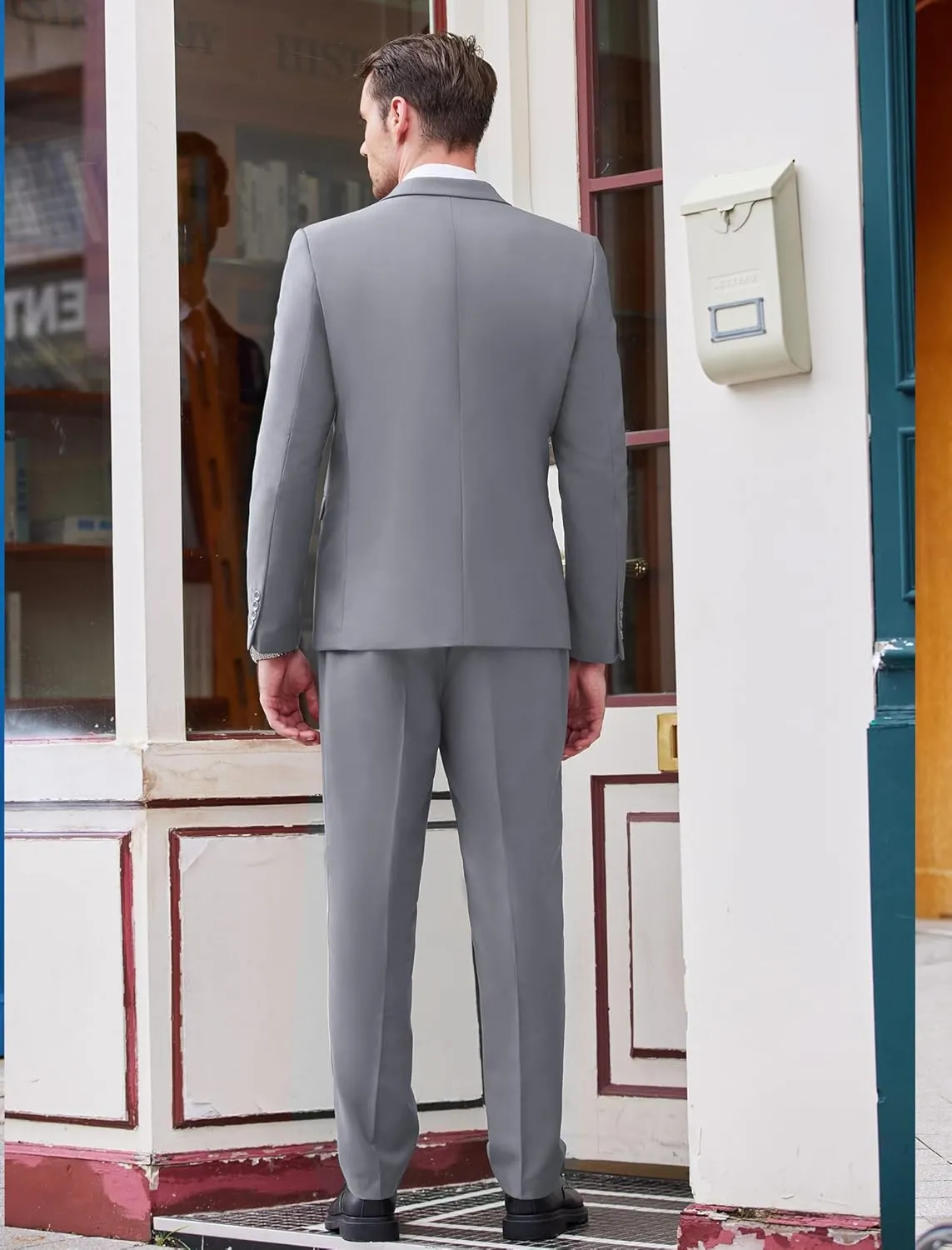 COOFANDY Men's 3 Piece Wedding Suit Set One Button Slim Fit Jacket Blazer Vest Pants Set Groom Prom Tuxedo Suits