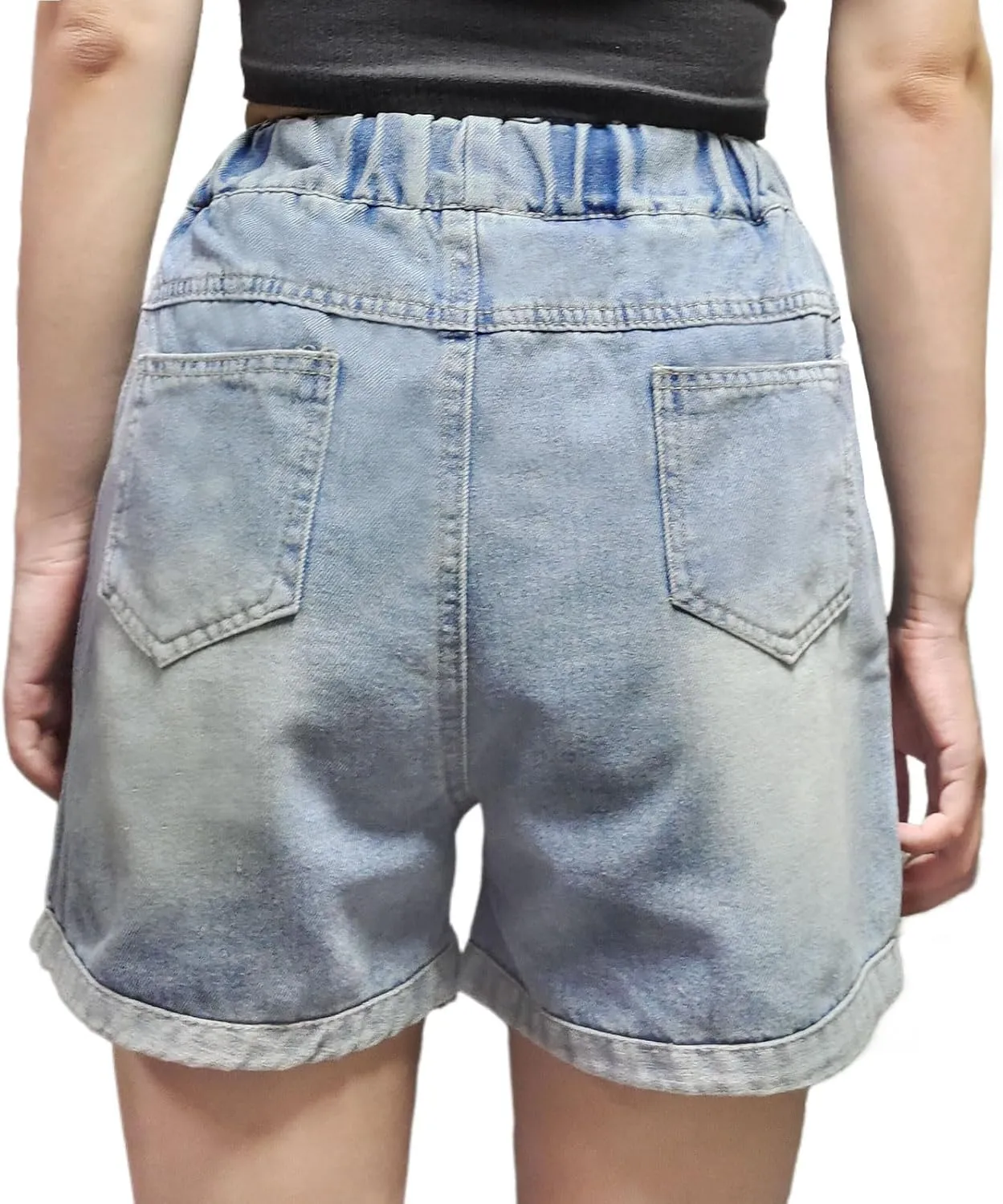 Curipeer Girls Embroidered Star Printed High Waistband Jeans with Pockets 5-14T
