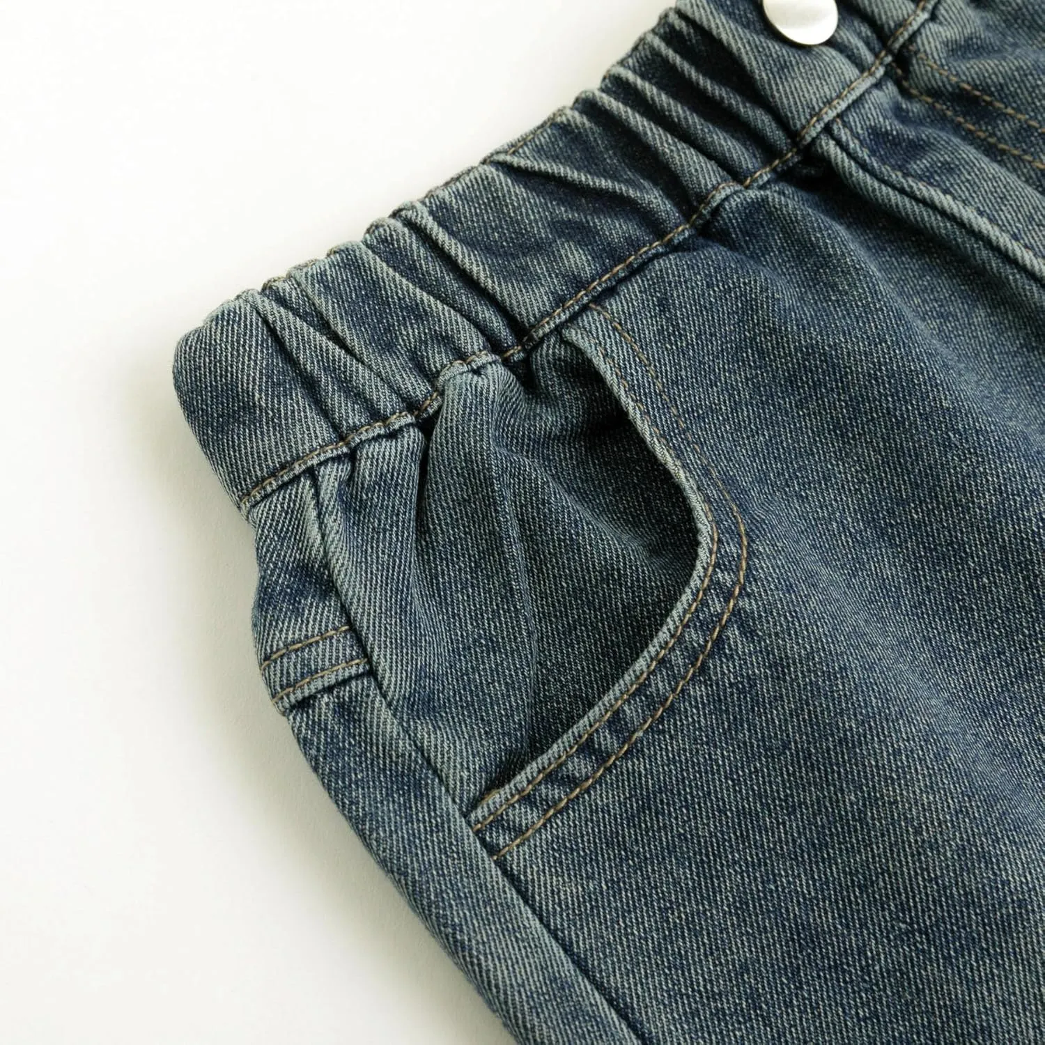 Curipeer Girls Embroidered Star Printed High Waistband Jeans with Pockets 5-14T