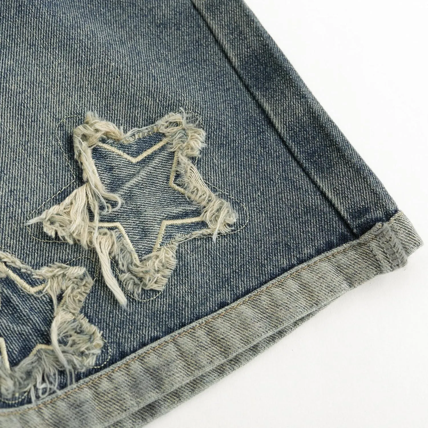 Curipeer Girls Embroidered Star Printed High Waistband Jeans with Pockets 5-14T