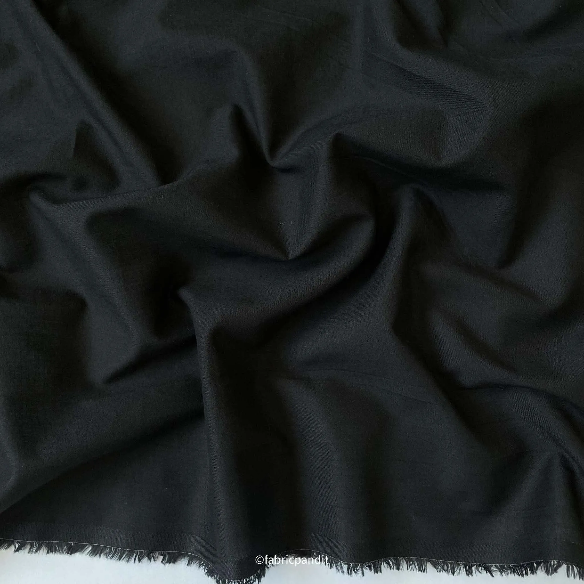 (CUT PIECE) Jade Black Color Pure Cotton Cambric Fabric (Width 42 Inches)