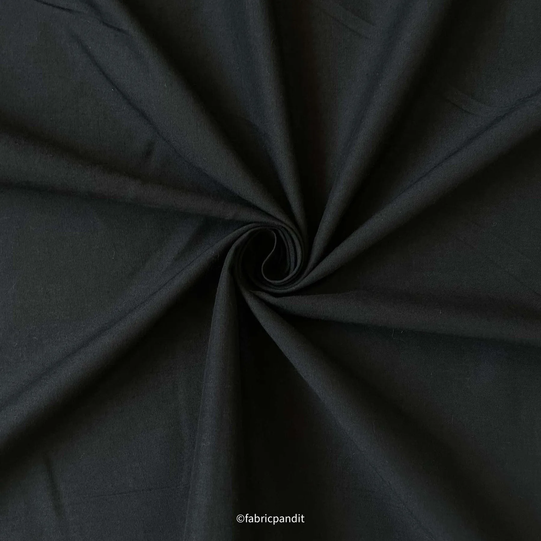 (CUT PIECE) Jade Black Color Pure Cotton Cambric Fabric (Width 42 Inches)