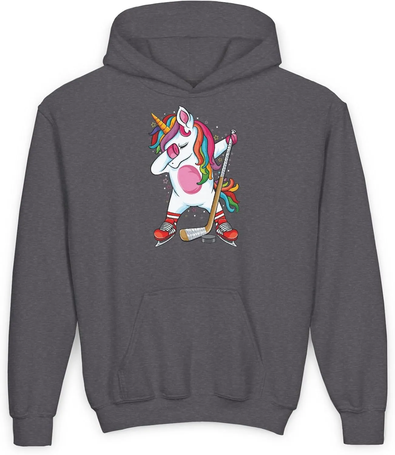 Cute Magical Dabbing Unicorn Ice Hockey Lovers Youth Girls Toddler Pullover Hoodie for Kids Hoodie for Birthdays Sportswear