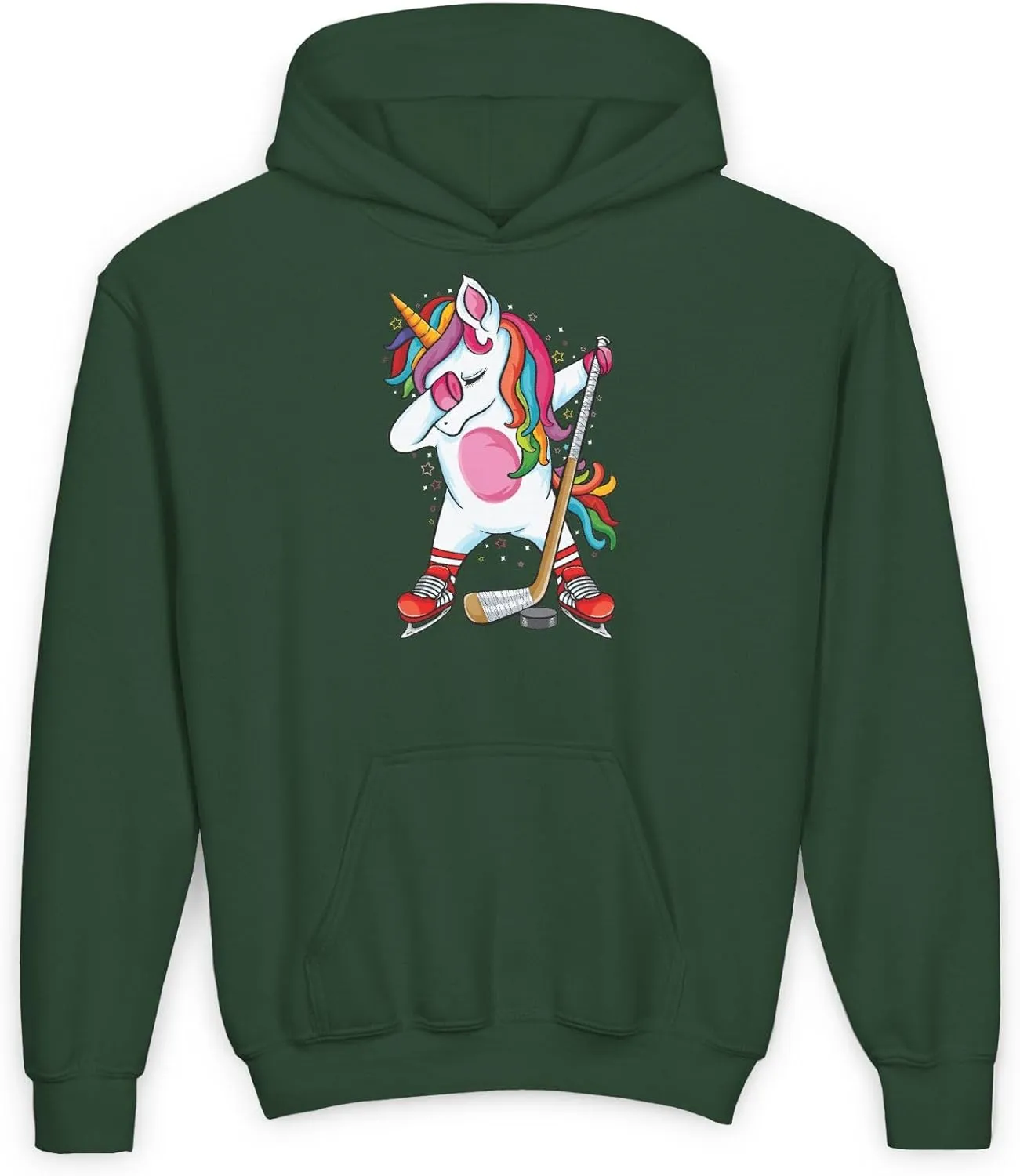Cute Magical Dabbing Unicorn Ice Hockey Lovers Youth Girls Toddler Pullover Hoodie for Kids Hoodie for Birthdays Sportswear