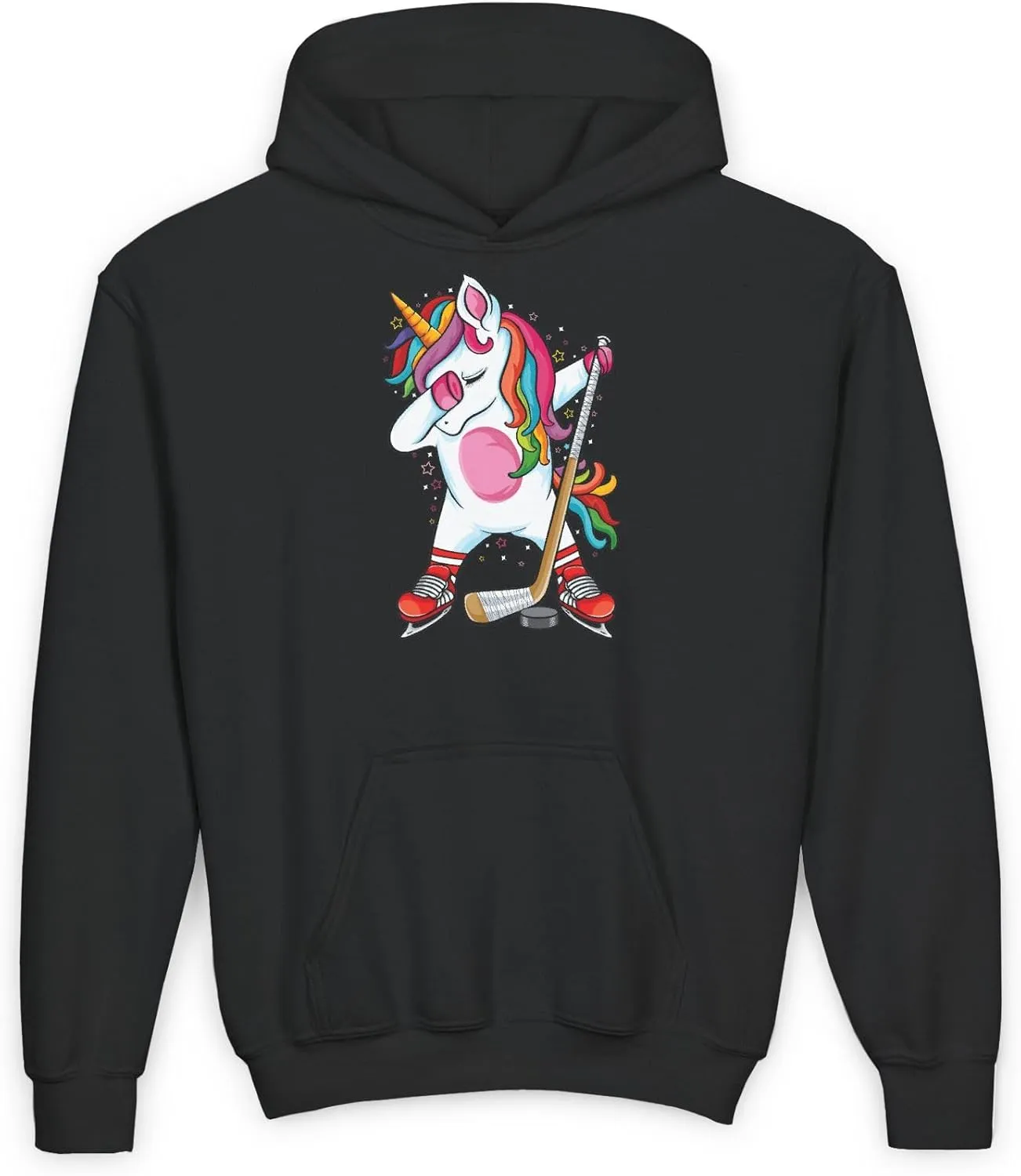 Cute Magical Dabbing Unicorn Ice Hockey Lovers Youth Girls Toddler Pullover Hoodie for Kids Hoodie for Birthdays Sportswear