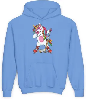 Cute Magical Dabbing Unicorn Ice Hockey Lovers Youth Girls Toddler Pullover Hoodie for Kids Hoodie for Birthdays Sportswear