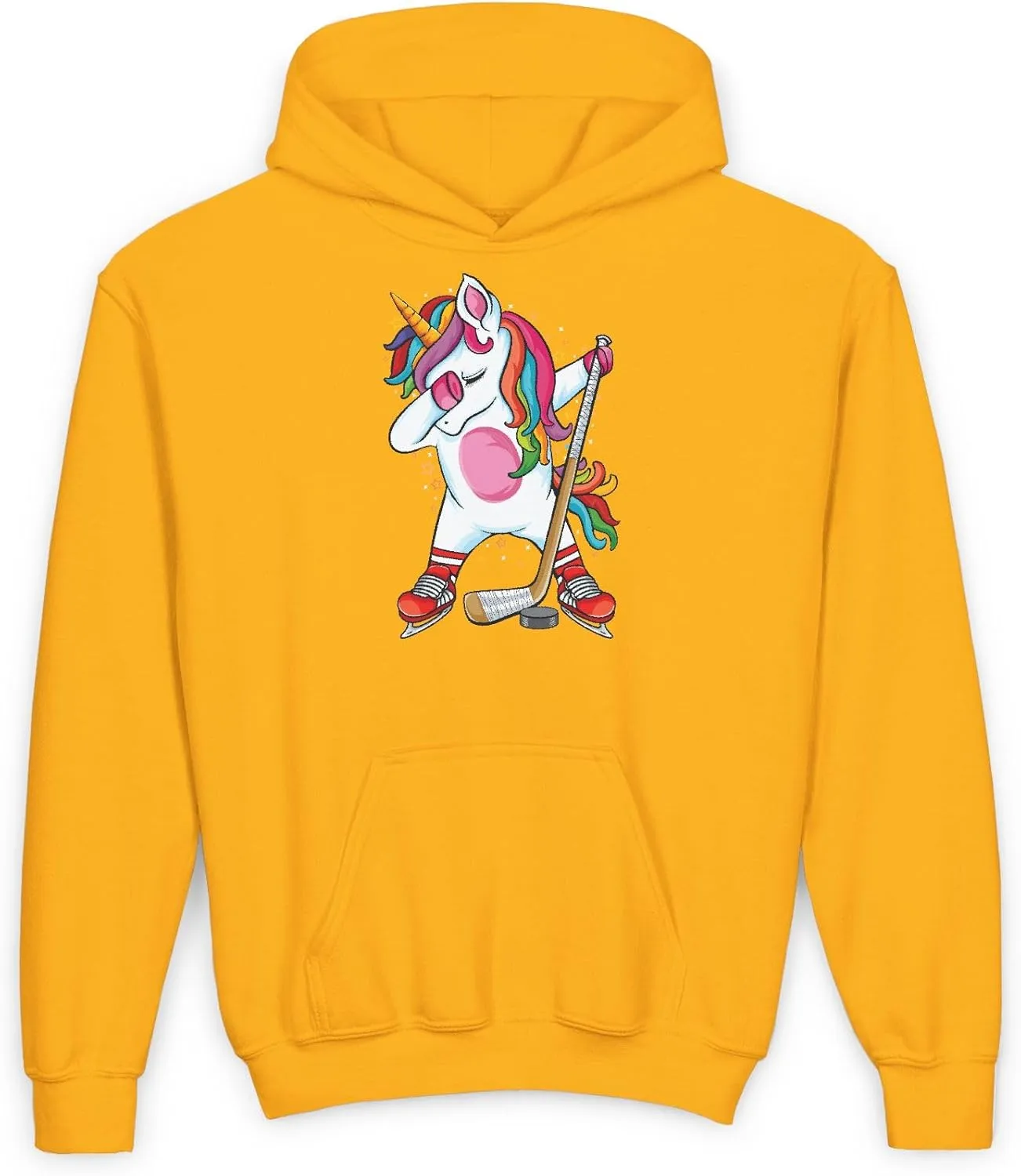 Cute Magical Dabbing Unicorn Ice Hockey Lovers Youth Girls Toddler Pullover Hoodie for Kids Hoodie for Birthdays Sportswear