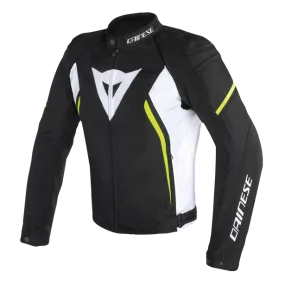 DAINESE AVRO D2 BLACK/WHITE/FLURO YELLOW TEXTILE JACKET