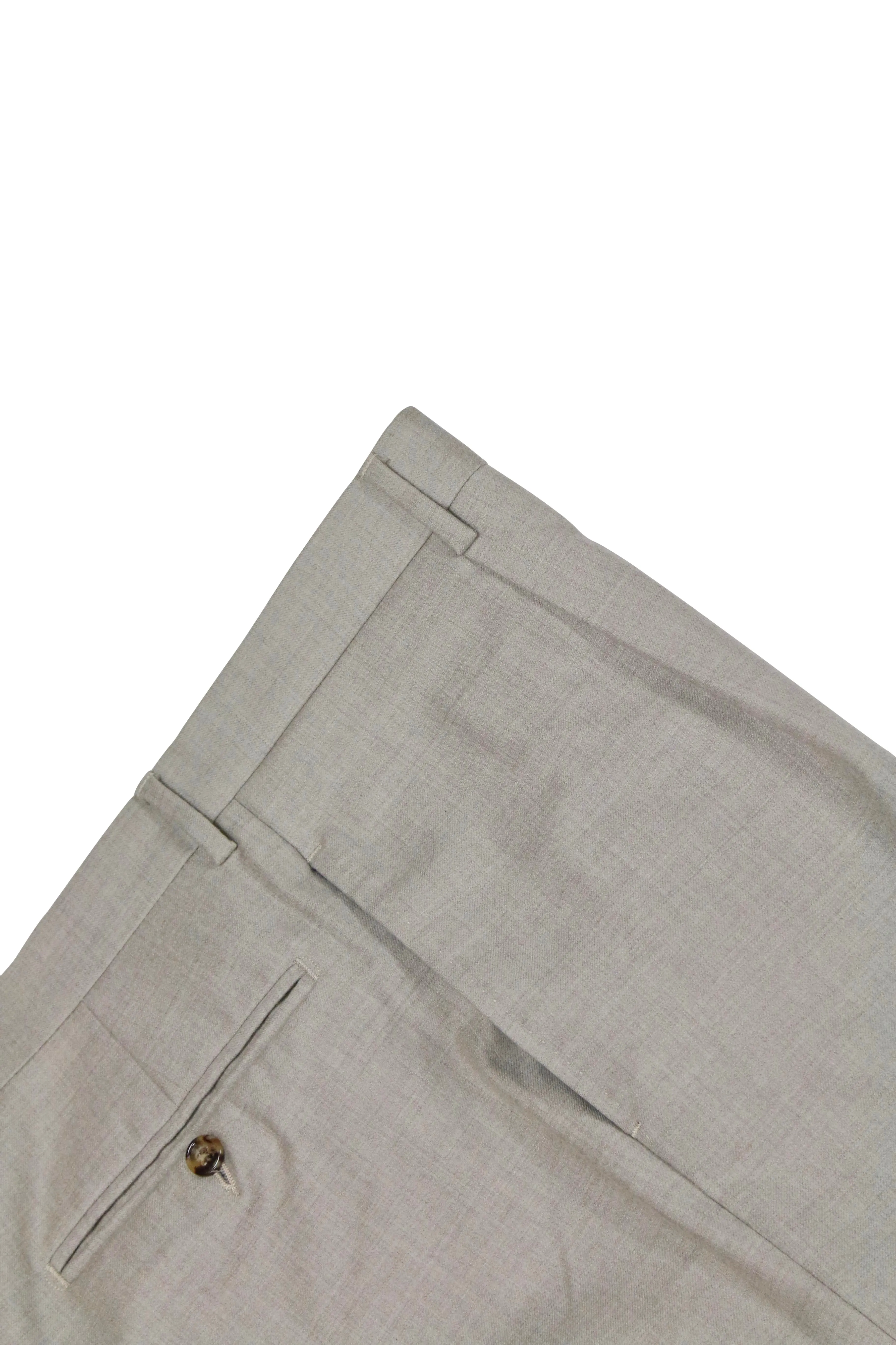 d'Avenza - Light Grey/Mole Pleated High Rise Wool/Cashmere Trousers 50