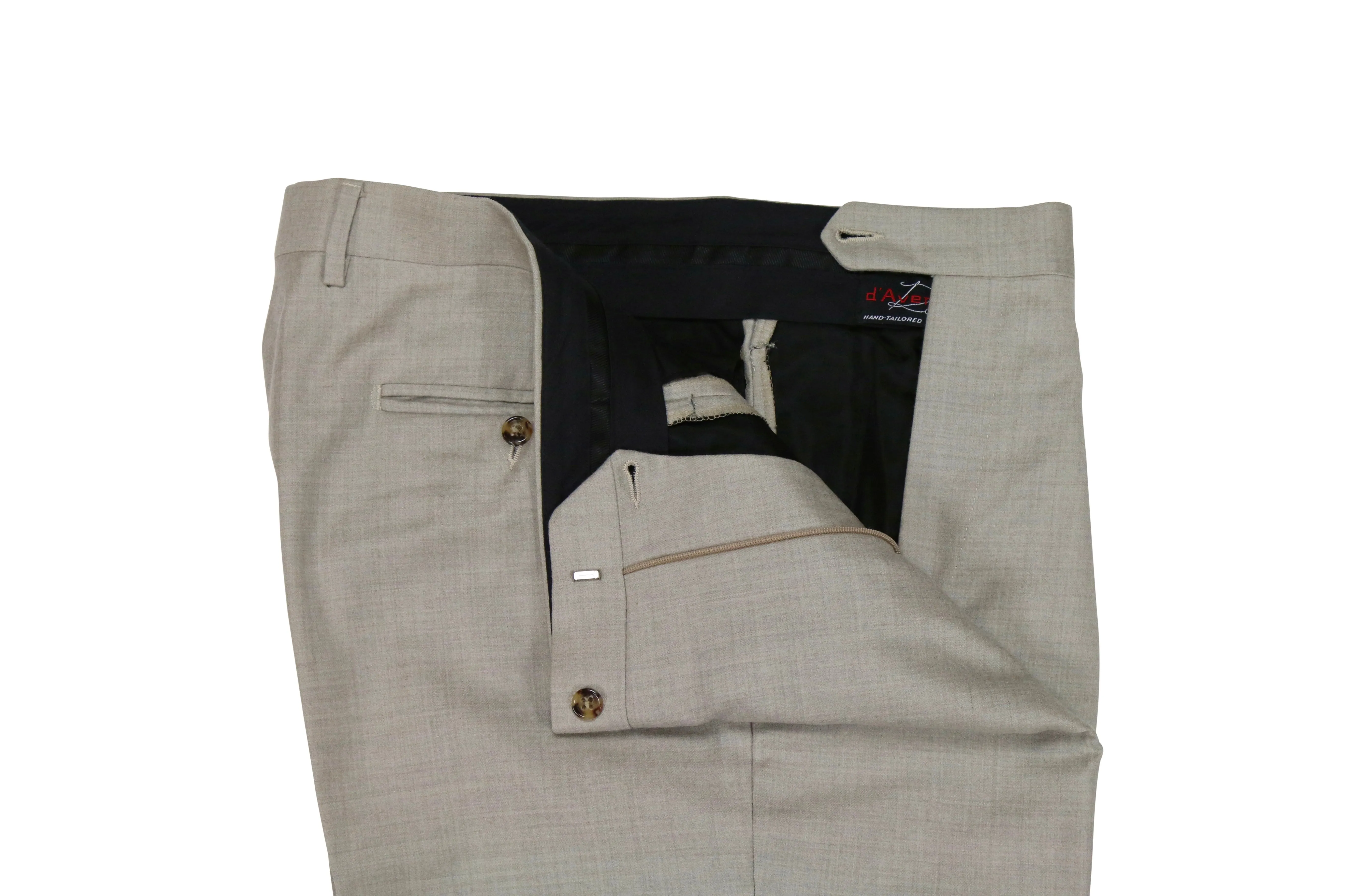 d'Avenza - Light Grey/Mole Pleated High Rise Wool/Cashmere Trousers 50