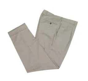 d'Avenza - Light Grey/Mole Pleated High Rise Wool/Cashmere Trousers 50