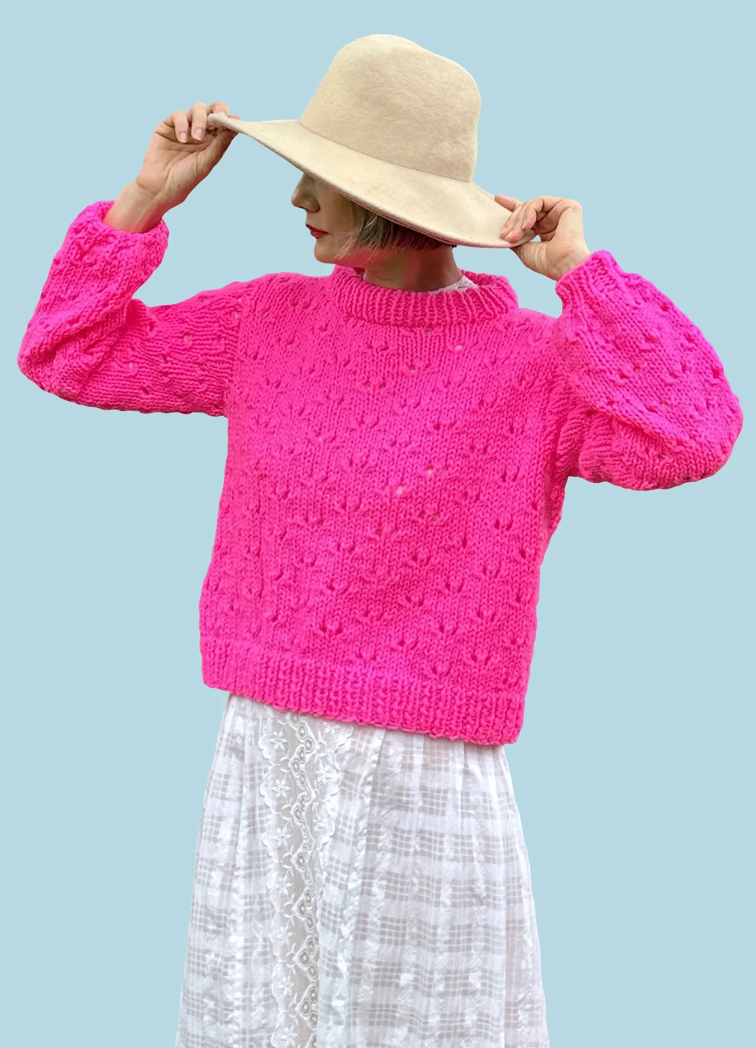 DIY Kit - Eyelet Sweater - Dream (Merino Worsted)
