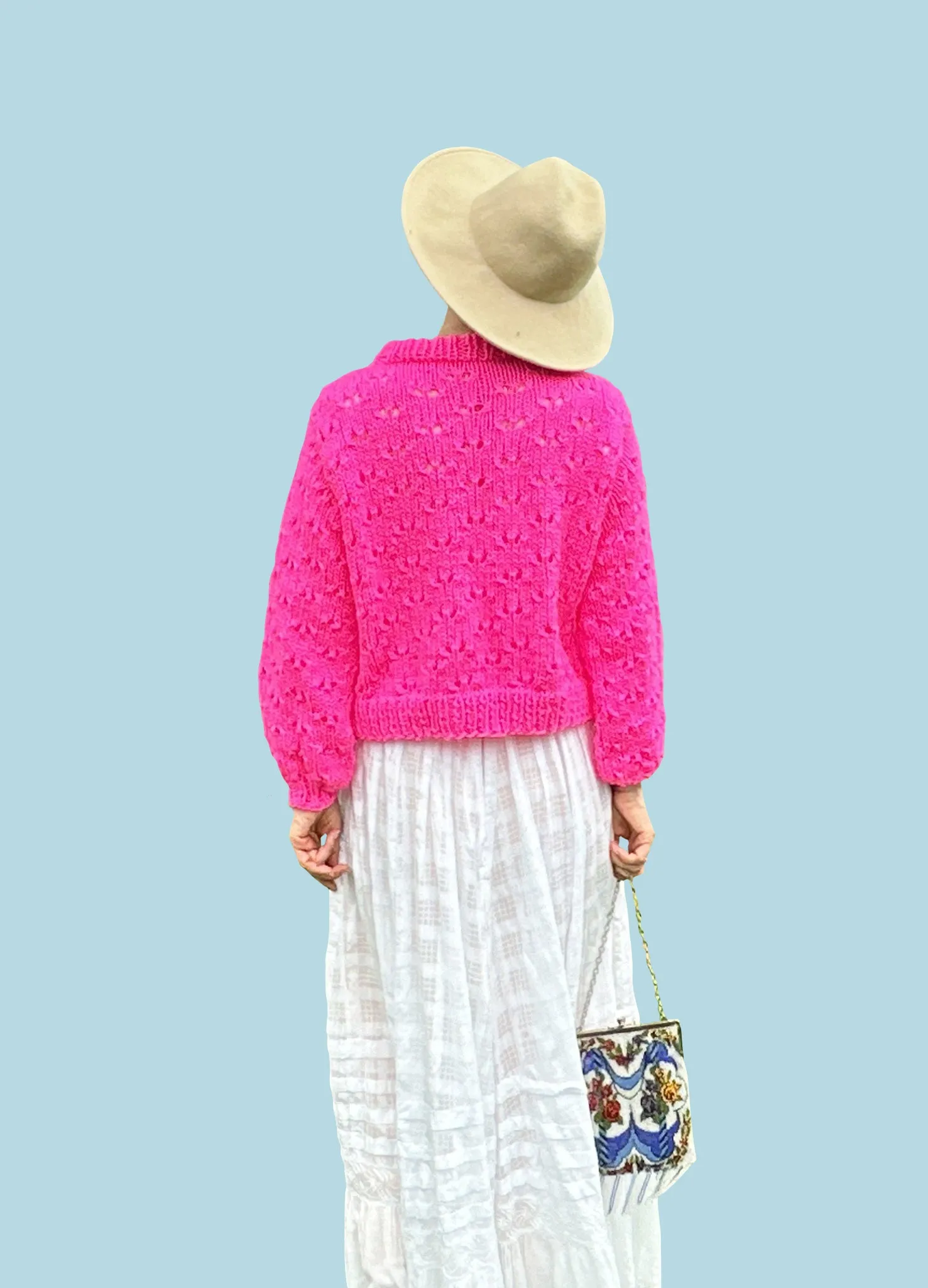 DIY Kit - Eyelet Sweater - Dream (Merino Worsted)