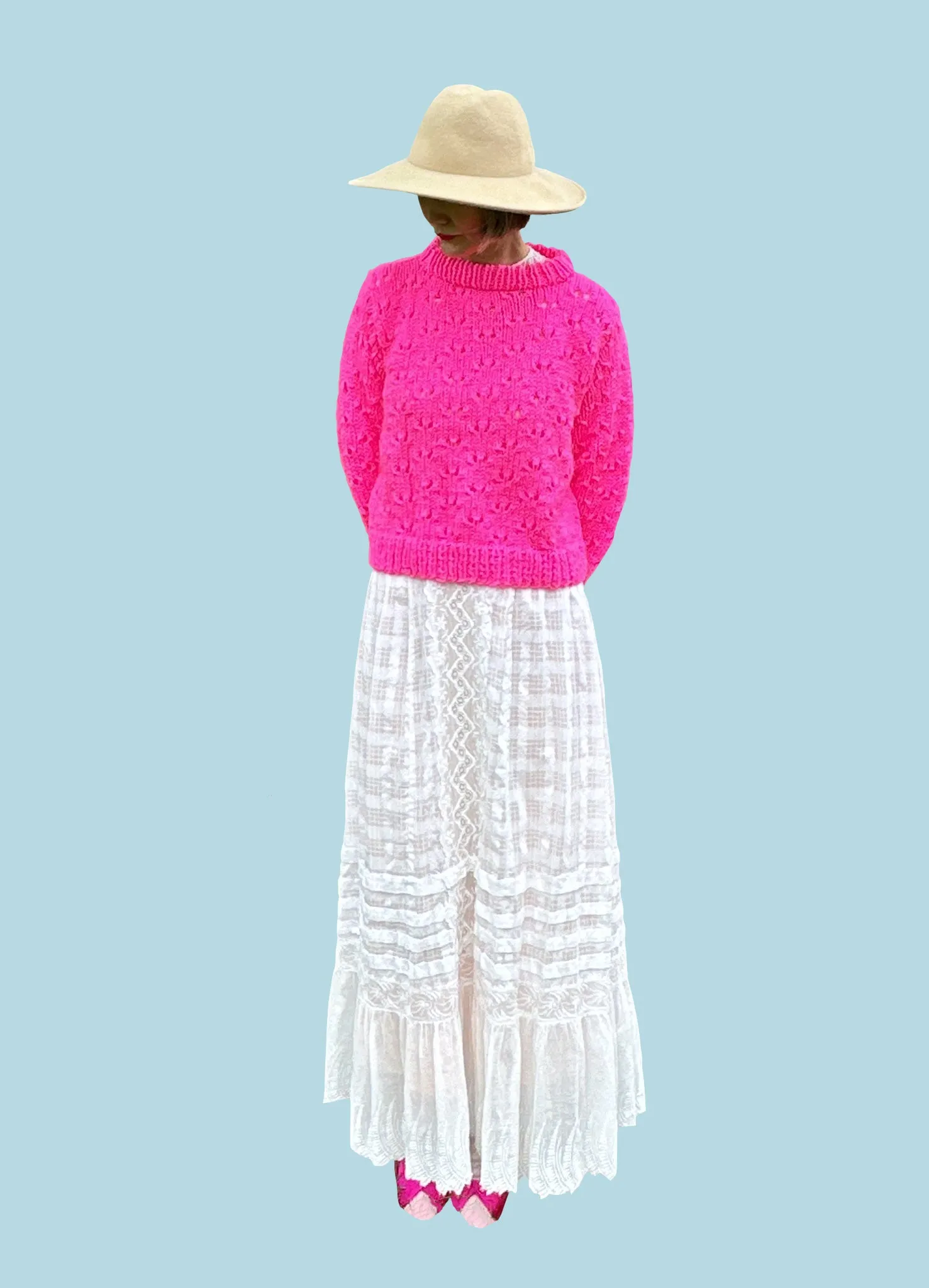 DIY Kit - Eyelet Sweater - Dream (Merino Worsted)