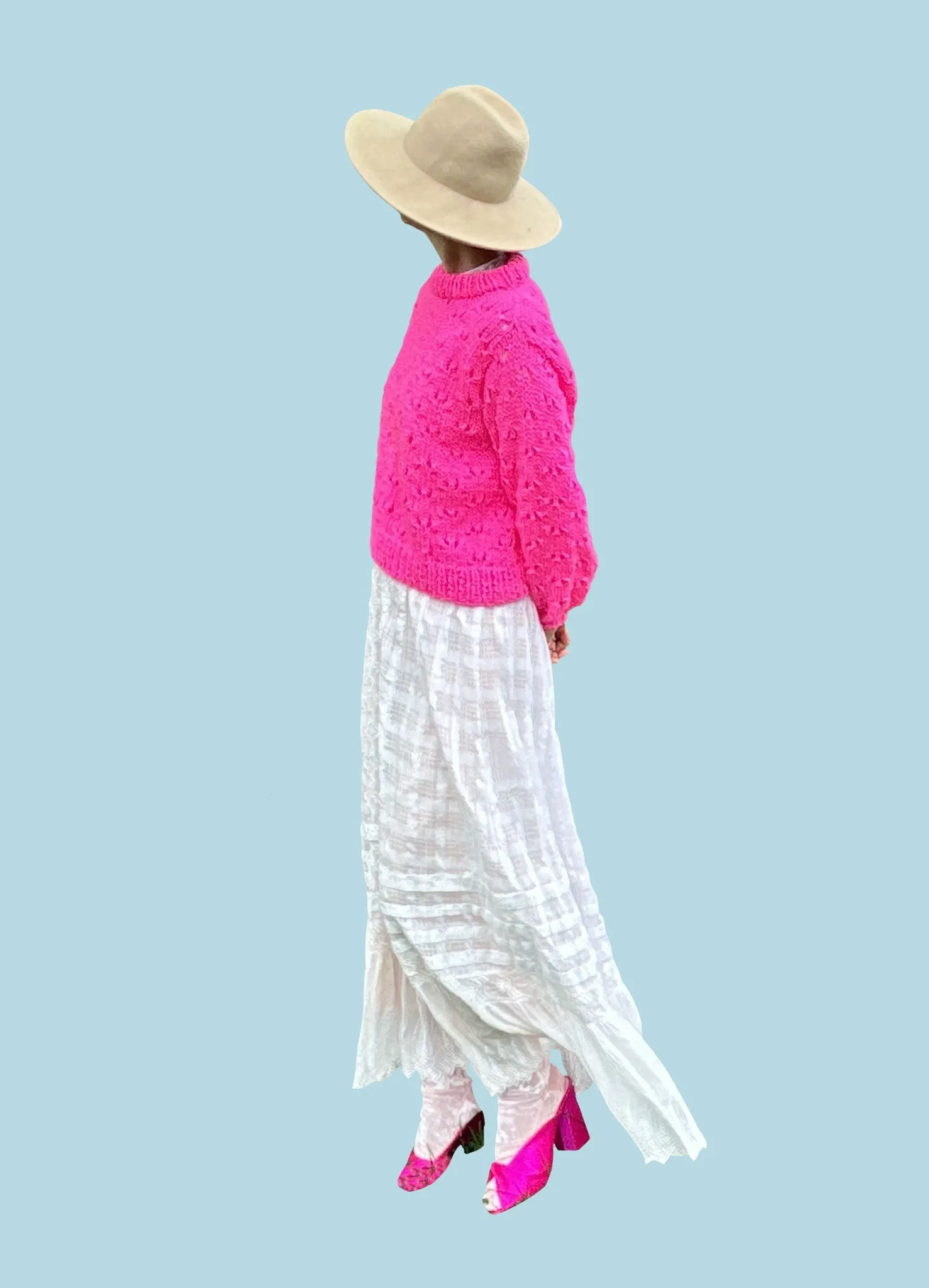 DIY Kit - Eyelet Sweater - Dream (Merino Worsted)