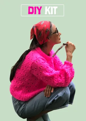 DIY Kit - Eyelet Sweater - Dream (Merino Worsted)