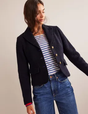 Ely Textured Jacket-Navy