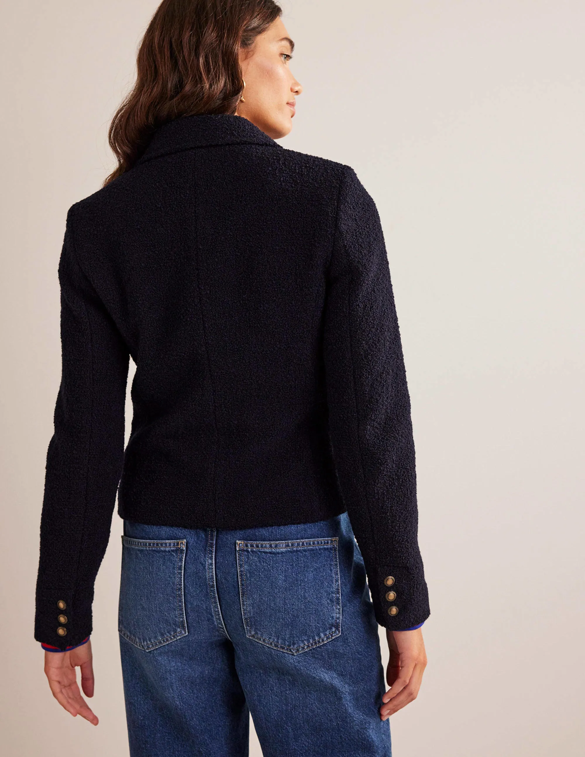 Ely Textured Jacket-Navy
