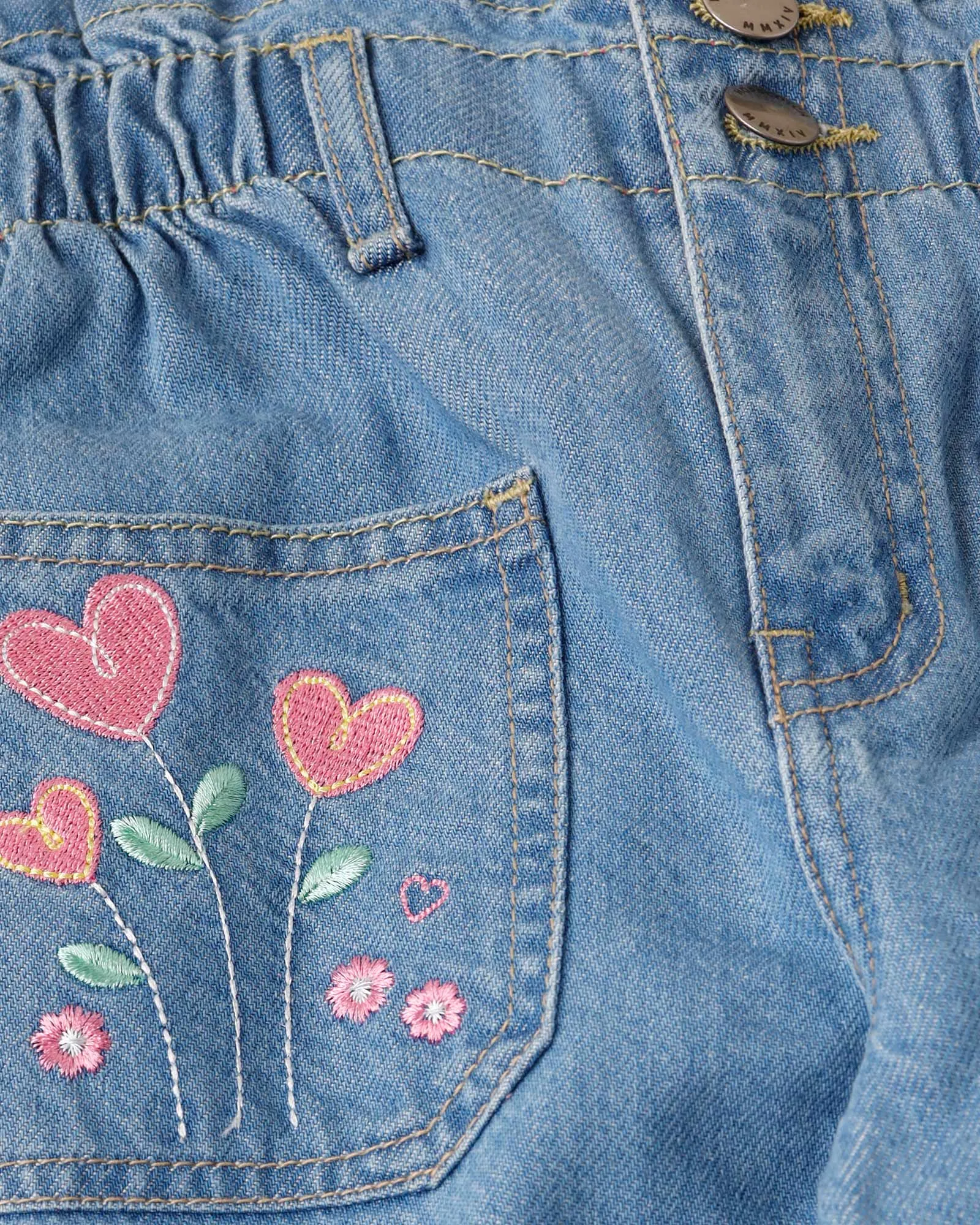 Embroidered Paper Bag Jeans