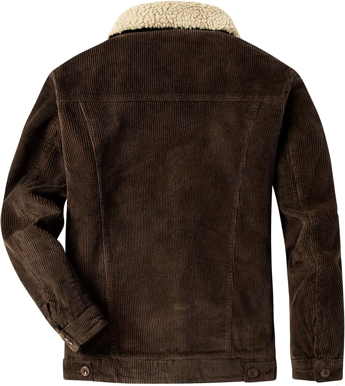 EXEKE Men's Corduroy Jacket Sherpa Lined Trucker Jacket Thickened Thermal Winter Jacket