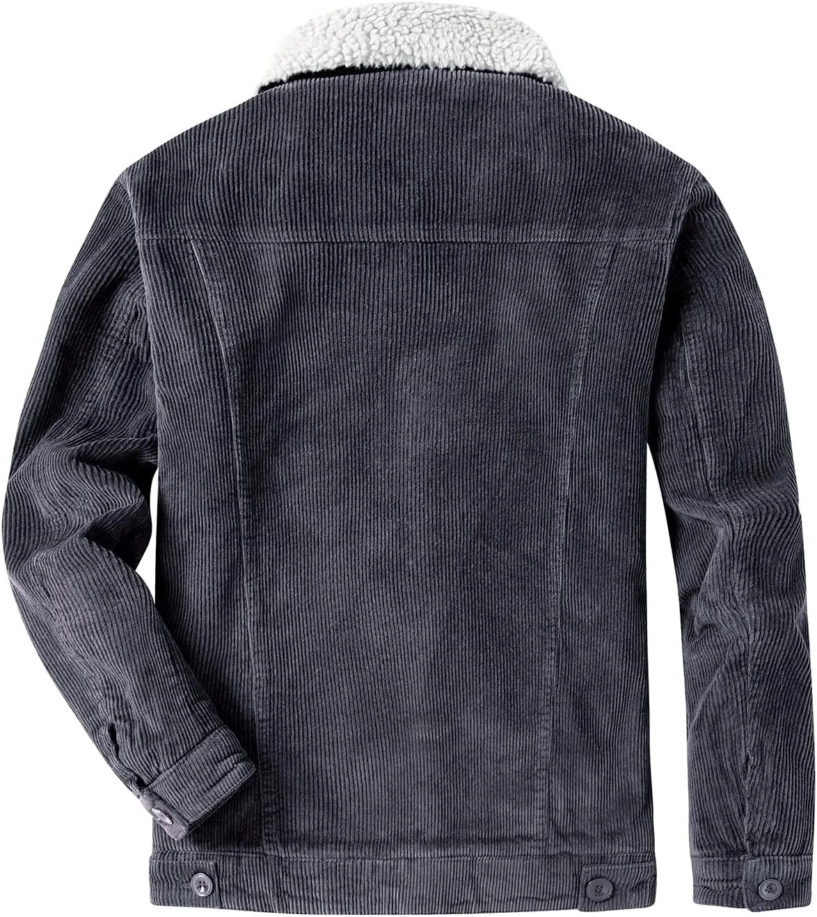 EXEKE Men's Corduroy Jacket Sherpa Lined Trucker Jacket Thickened Thermal Winter Jacket