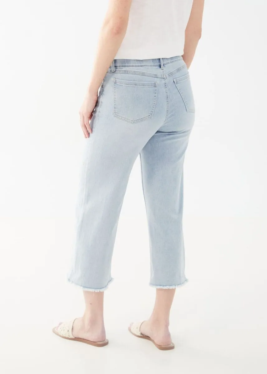 FDJ- Embroidered Pull-on Wide Crop Denim