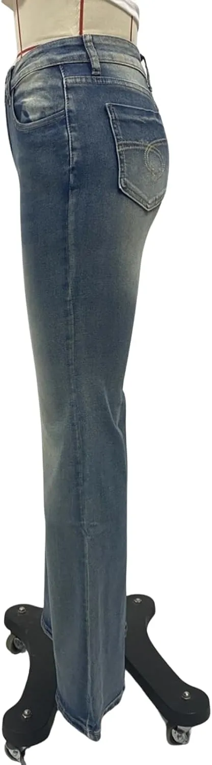 Flare Jeans for Women High Waisted Stretchy Bootcut Jeans Butt Lifting Skinny Bell Bottom Denim Pants