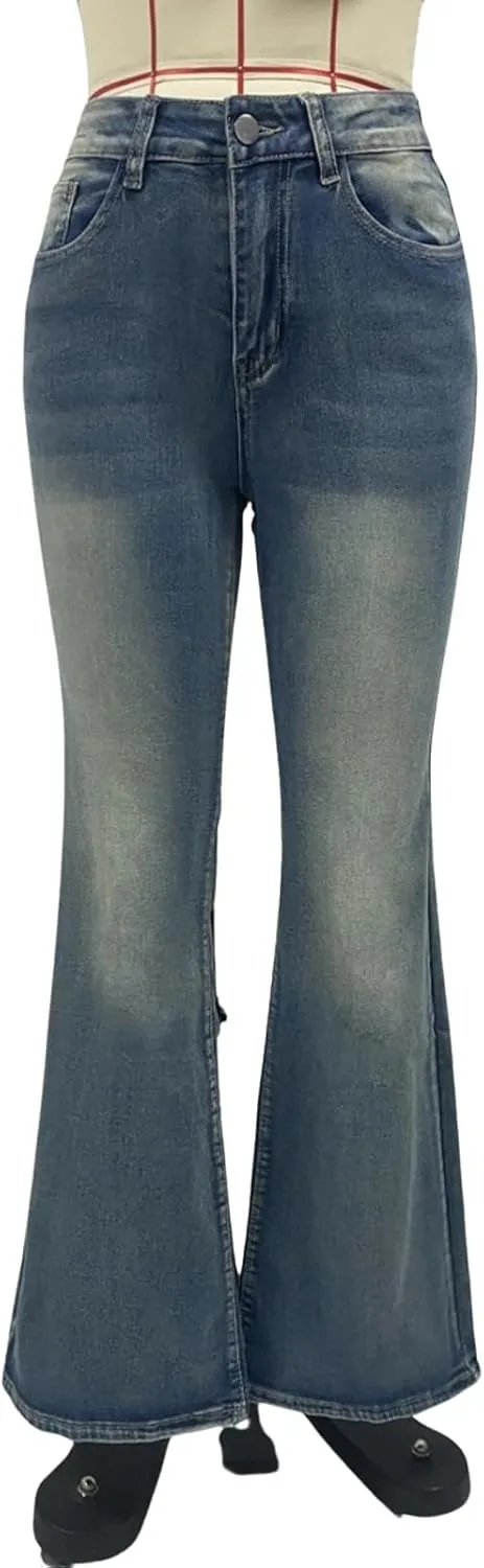 Flare Jeans for Women High Waisted Stretchy Bootcut Jeans Butt Lifting Skinny Bell Bottom Denim Pants