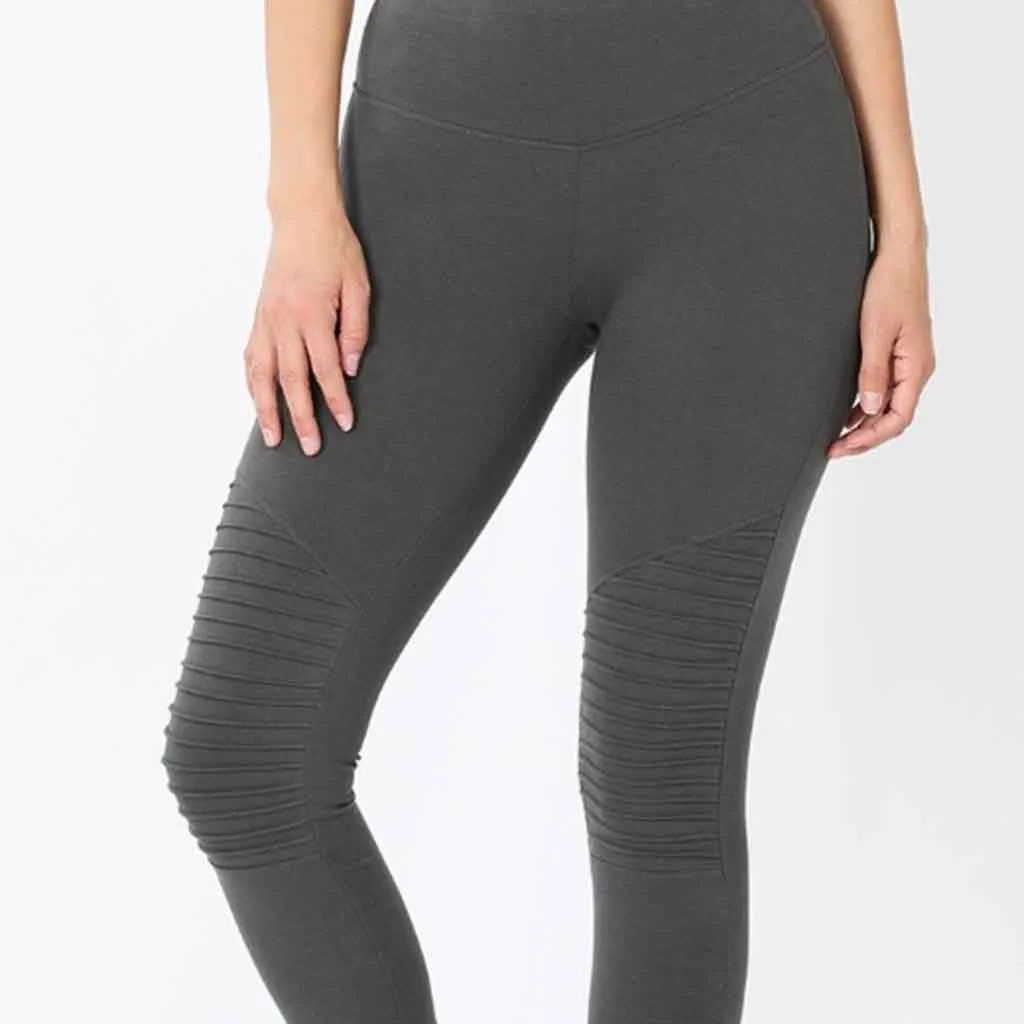 Full Length Cloth Style Moto Leggings