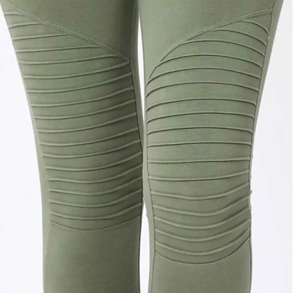 Full Length Cloth Style Moto Leggings