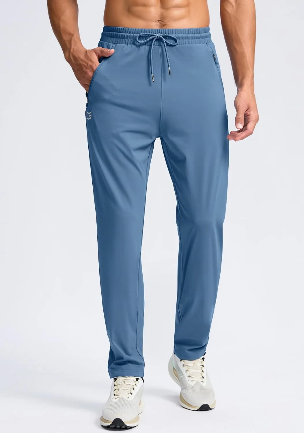 G Gradual Men's 30"/32"/34"/36" Inseam Tall Sweatpants with Zipper Pockets Stretch Long Joggers Athletic Workout Pants Men
