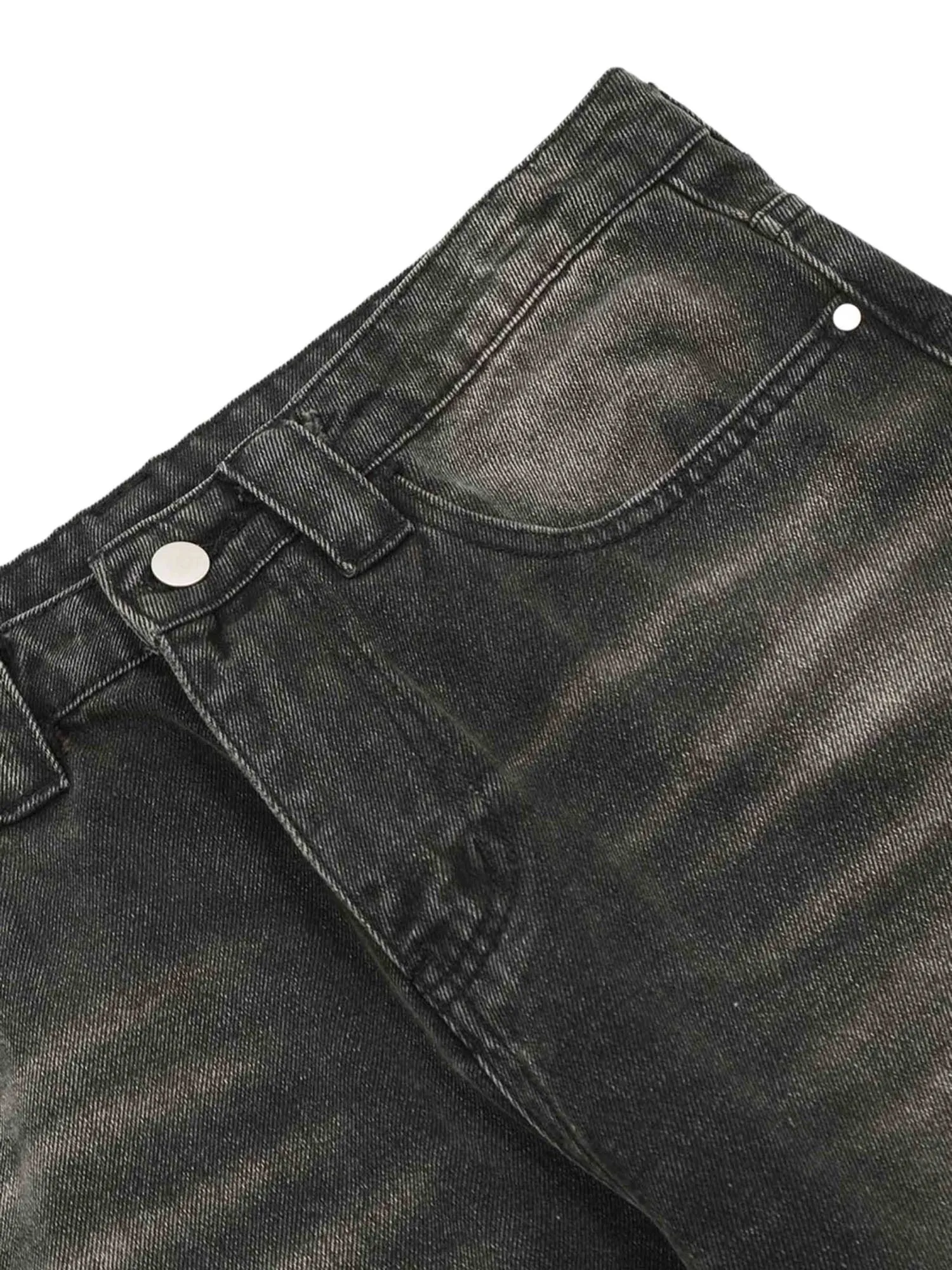 Gothic Letter Embroidered Jeans