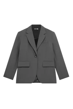 Grey Single Breasted Blazer