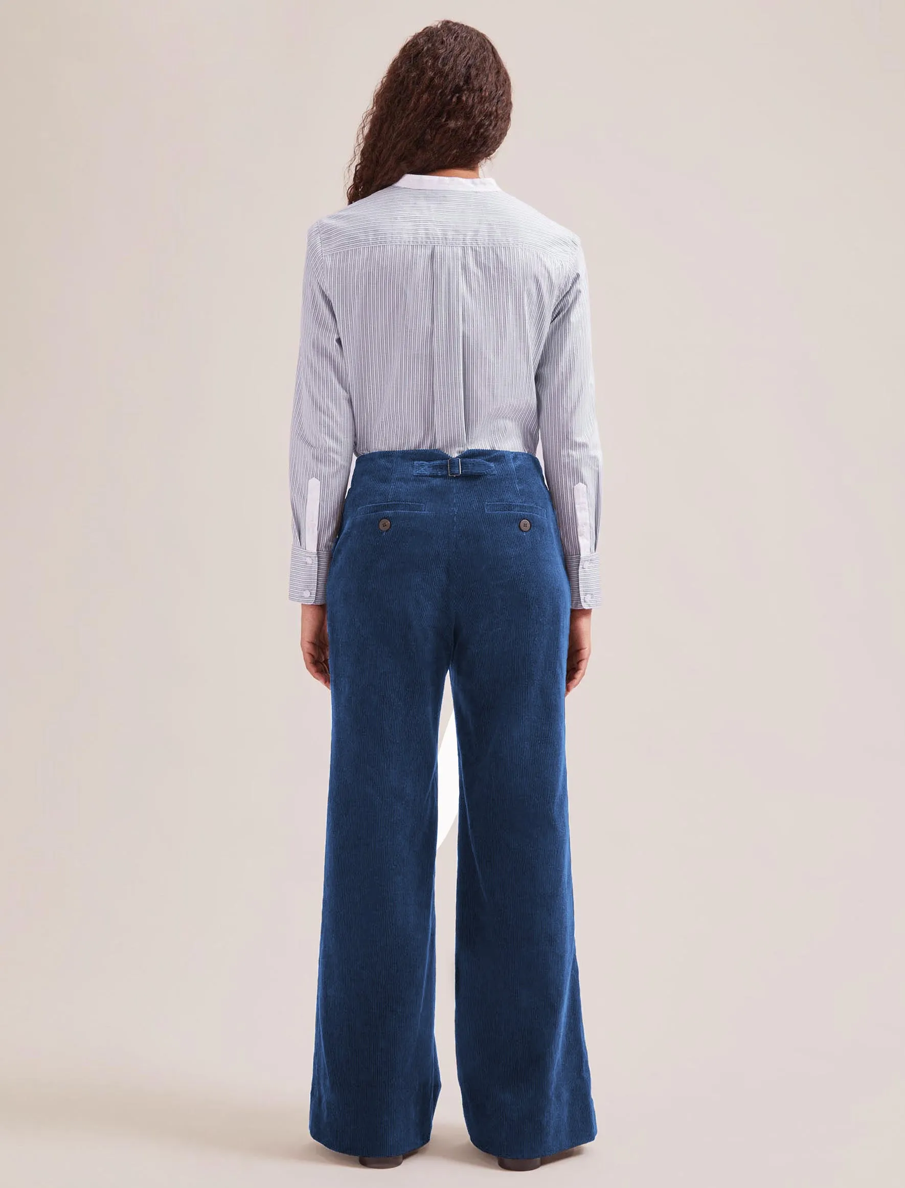 Harlow Corduroy Wide Leg Trouser - Blue