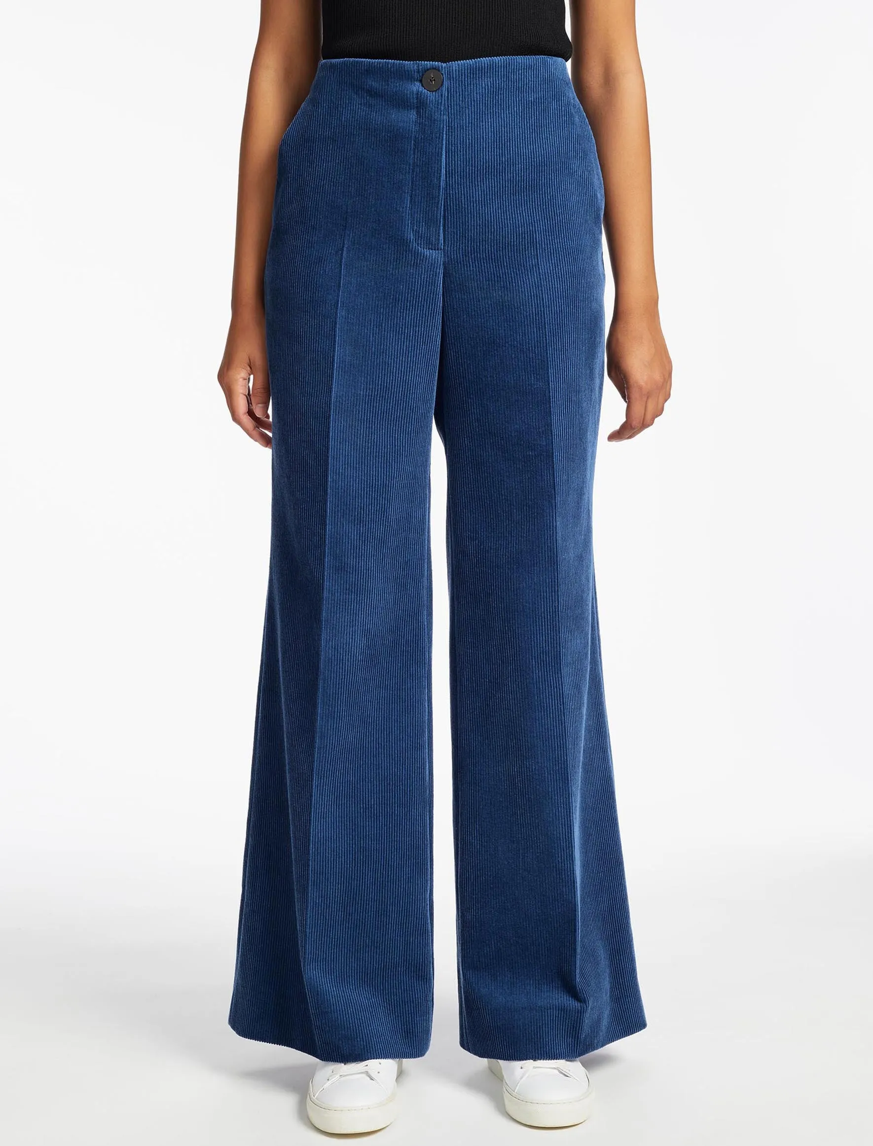 Harlow Corduroy Wide Leg Trouser - Blue