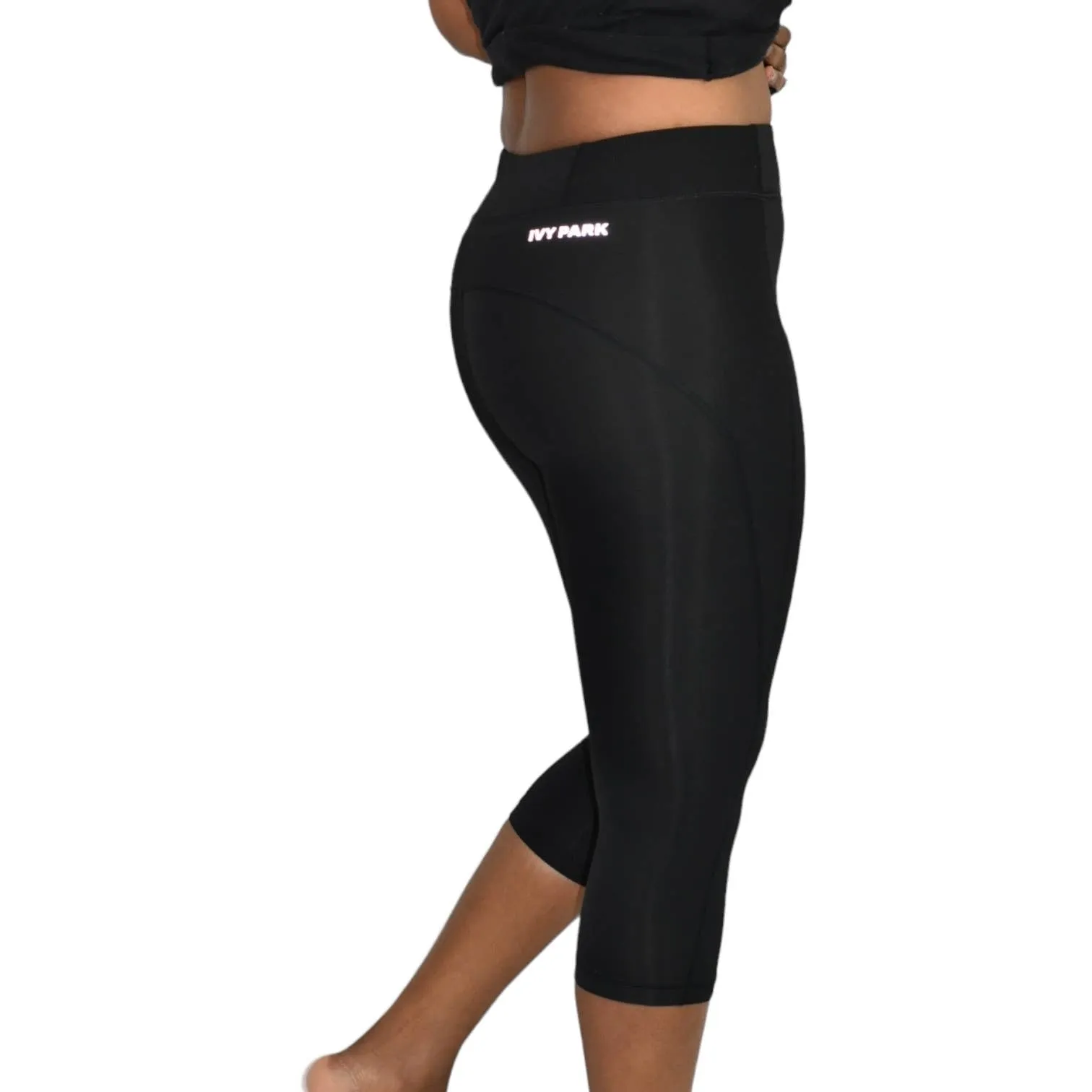 Ivy Park Capri Legging High Waist Black Sculptured Beyonce Activewear Size Small