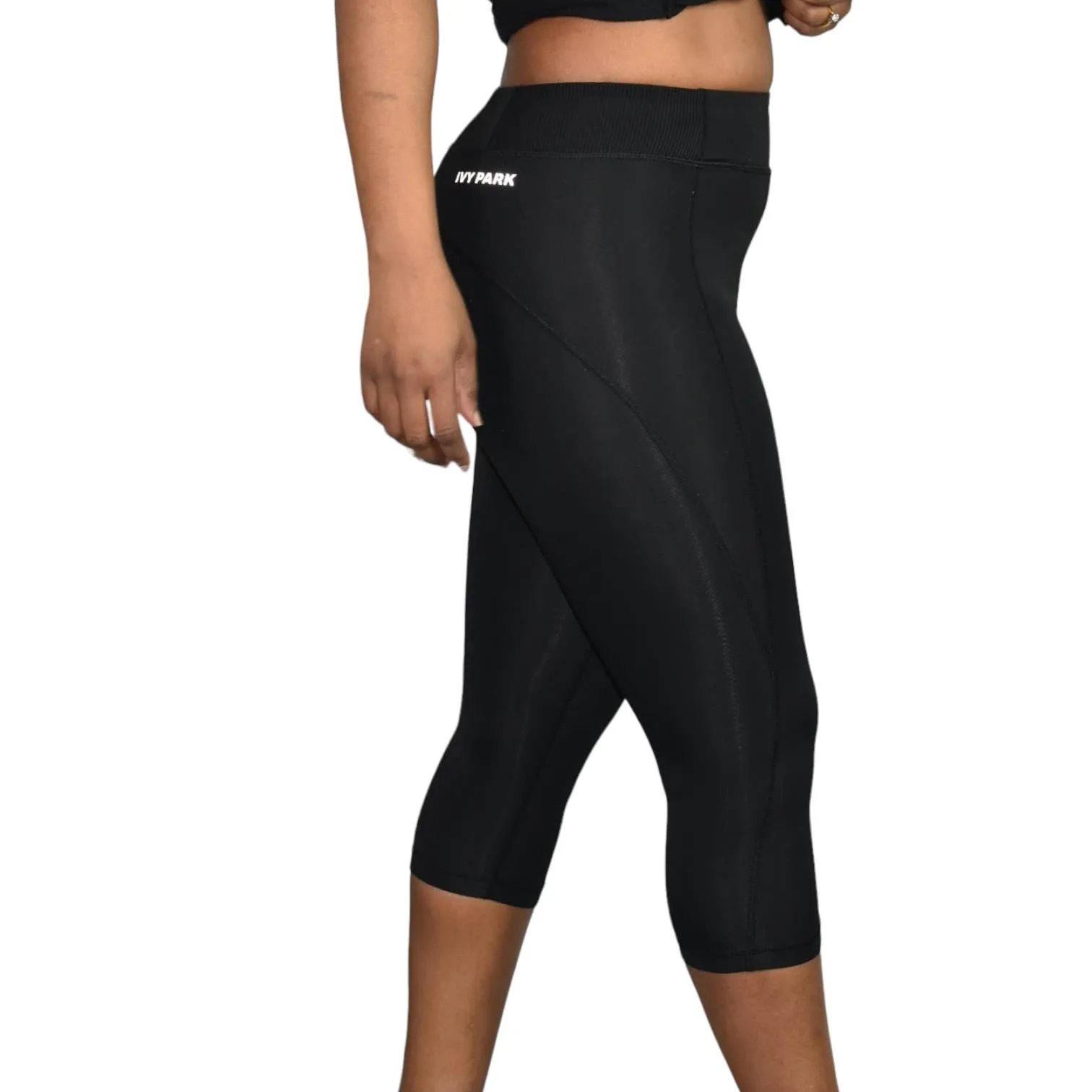 Ivy Park Capri Legging High Waist Black Sculptured Beyonce Activewear Size Small